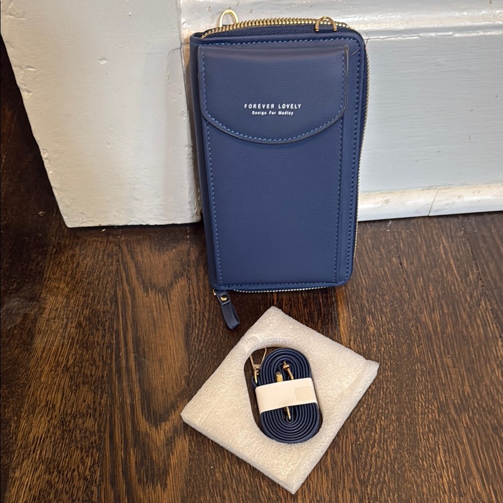 Blue Wallet / Crossbody with Strap